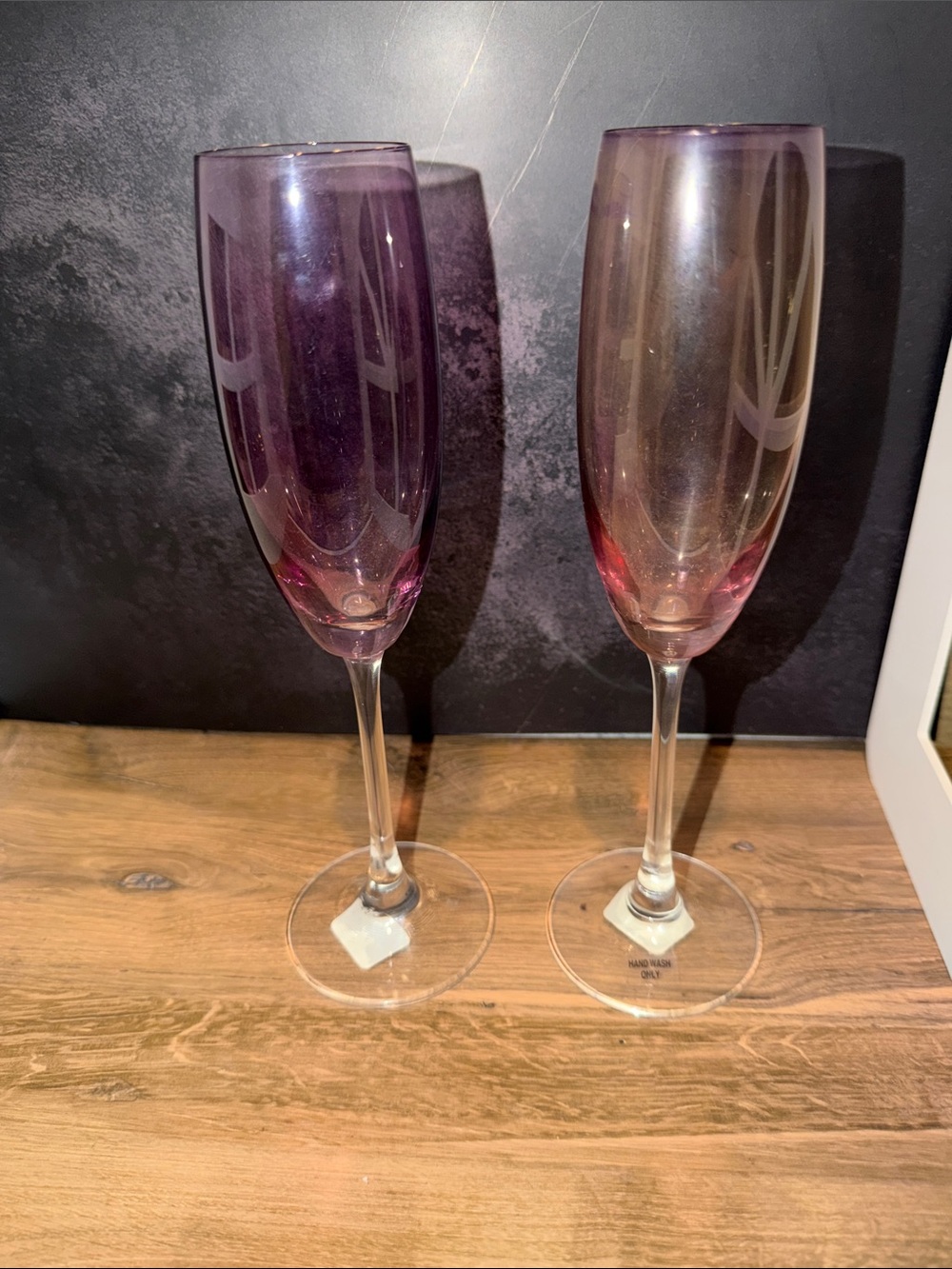 Crate&Barrel Purple Ombre Champagne Flutes - Set of 2